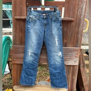 Lucky Brand Blue Distressed Straight Leg Jeans CLASSIC RIDER SIZE 8/29